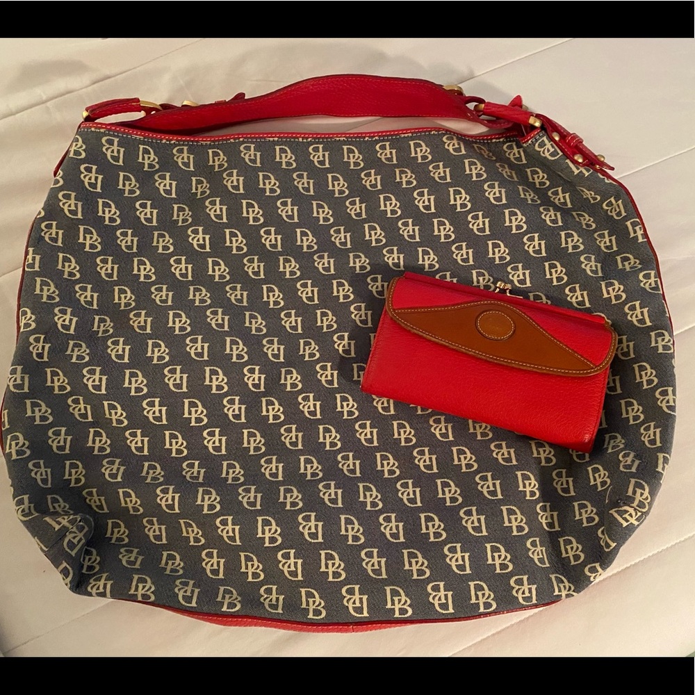 Dooney & Bourke Large Denim Blue Hobo Purse ONLY